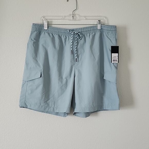 ORIGINAL USE Athletic Cargo Shorts Regular Fit Size Large Light Aqua Blue - Picture 1 of 8